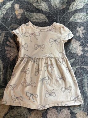 Carter's Cream Dress with Bow Print